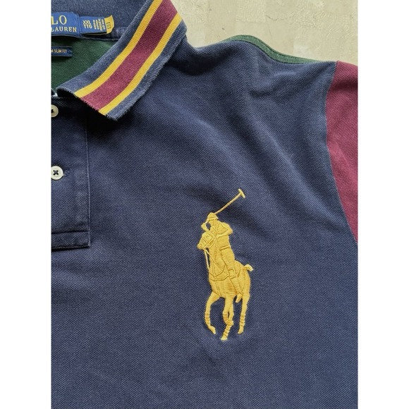 Polo Ralph Lauren Big Pony Polo Shirt Men's XXL Multi Color Custom Fit Crest - Picture 7 of 12